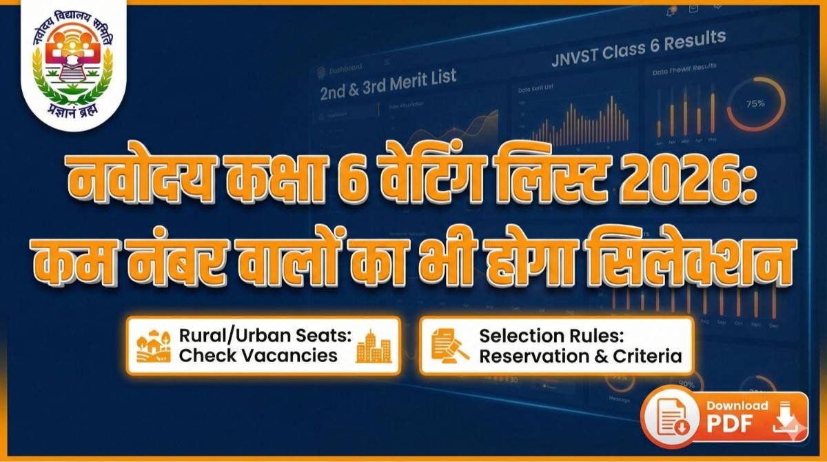JNVST Class 6 Waiting List 2026: नवोदय विद्यालय दूसरी और तीसरी मेरिट लिस्ट कब आएगी? यहाँ देखें वेटिंग लिस्ट के पूरे नियम – Direct Link