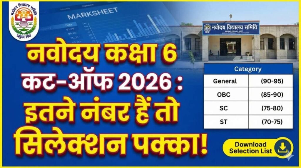 JNVST Class 6 Cut-off 2026: नवोदय विद्यालय कक्षा 6 का कट-ऑफ क्या होगा? यहाँ देखें श्रेणी-वार अपेक्षित अंक (Gen/OBC/SC/ST)