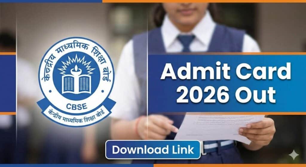 CBSE Board 10th 12th Admit Card 2026 जारी! सीबीएसई बोर्ड कक्षा 10वीं और 12वीं का एडमिट कार्ड यहाँ से डाउनलोड करें।