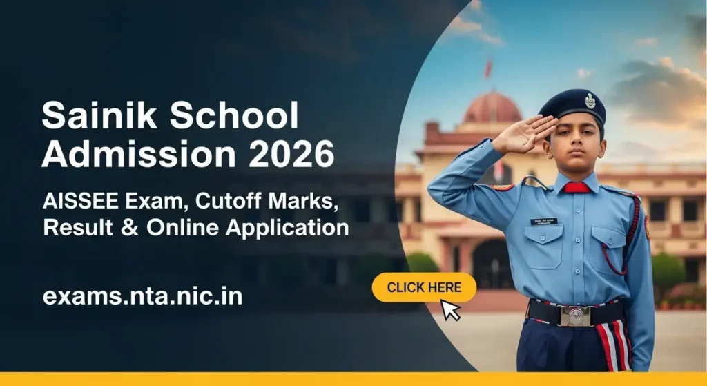 Sainik School Admission 2026: Complete Guide to AISSEE Exam, Cutoff Marks, Result & Online Application at exams.nta.nic.in