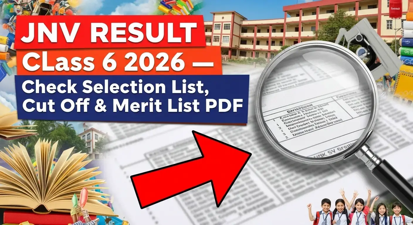 JNV Result Class 6 2026 Check Selection List, Cut Off & Merit List PDF